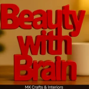 Beauty With Brain – Red Decorative Desk Sculpture